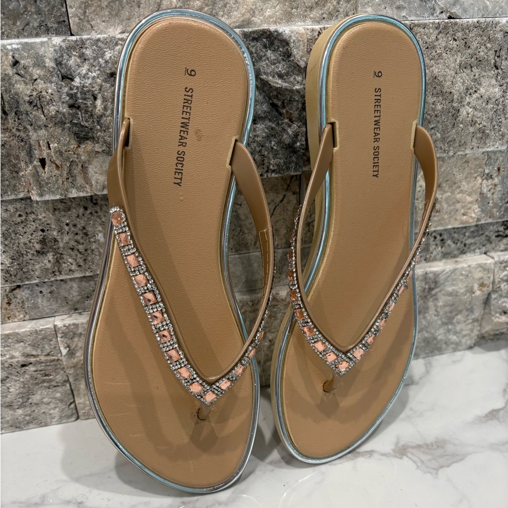 Streetwear Society Brown and Pink Sandals‎ size 9